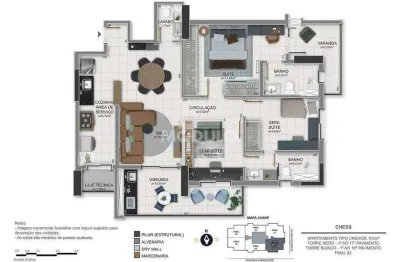 Apartamento à venda, 3 quartos, 2 suítes, 2 vagas, jardim sul - uberlândia/mg