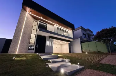 Sobrado de luxo com 3 suítes + escritório + piscina - alphaville uberlândia 1