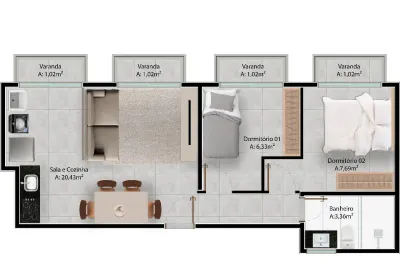Apartamento com 2 quartos à venda na Quadra QS 122 Conjunto 4, Samambaia Sul (Samambaia), Brasília