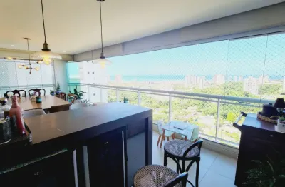 Apartamento a venda no etco greenville com 3 suites vista mar e varanda gourmet em patamares