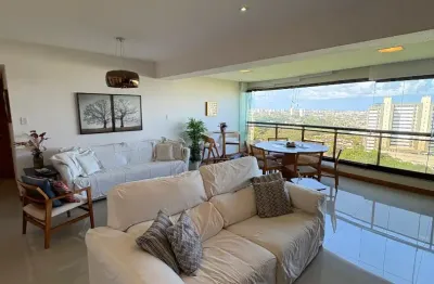 Apartamento para locação em patamares com 3 quartos vista mar e mobiliado
