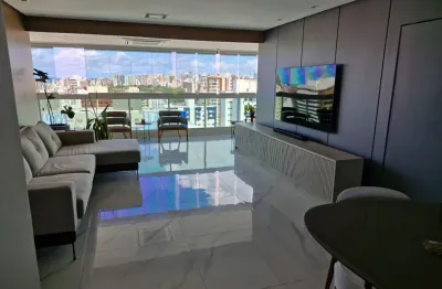 Apartamento a venda no loteamento aquarius com 3 suites vista mar e mobiliado