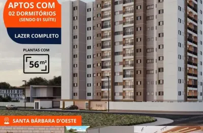 Imperdível: apartamento à venda em santa bárbara do oeste - sp, jardim itapuã, 2 quartos, 1 suíte, 2 salas, 2 banheiros, 1 vaga, 56m².