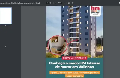 Hm intense aptos 53,79m2 2 dorms 1 suíte, sala, cozinha, banheiro, varanda gourmet, lazer completo