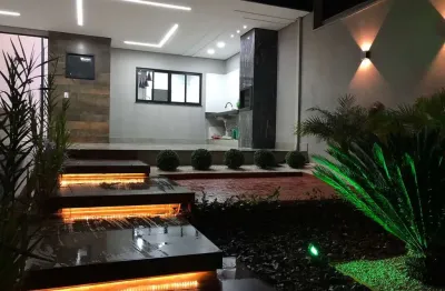 Casa térrea 170m2 3 dorms 1 suíte c/closet, sala jantar e estar pé direito duplo, cozinha c/ilha granito, amplo espaço gourmet, 5 vagas, jardim, aq so