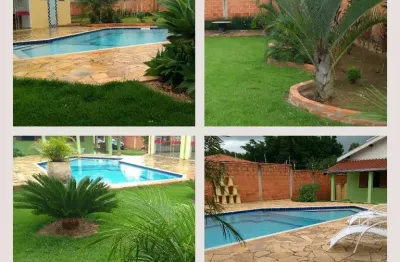 Chácara 1000m2, casa sede com 301m2, 2 dormitórios, cozinha sala e varanda, salão de festas com churrasqueira, piscina, quadras de futebol