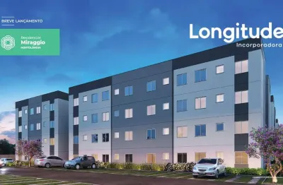 Breve lançamento residencial miraggio, apartamentos de 40m2 e 42m2, 2 dormitórios, área de lazer completo, ótima localização
