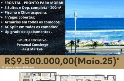 Cobertura de luxo à venda na barra da tijuca com 3 quartos, 3 suítes e 200,04 m² de área. venha conferir!