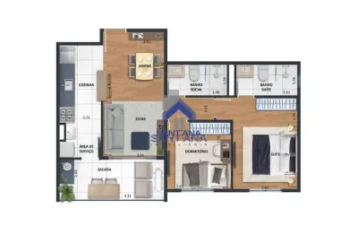 Apartamento de 60,50m² em construção no condomínio caraíva no centro em taubaté/sp