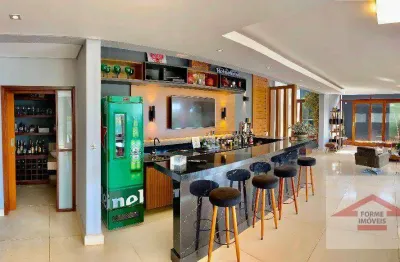 Casa com 3 dormitórios ( suítes ), 541 m² - venda por r$ 4.350.000 ou aluguel por r$ 20.500,00/mês - jardim novo mundo - jundiaí/sp