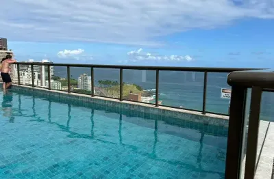 Barra, apartamento para venda, 01 quarto, 24m2,  mobiliado, vista mar,  nascente, salvador/ba.