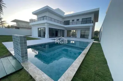 Maravilhosa casa 6 suítes frente mar porteira fechada em jacuípe r$ 4.100.000,00
