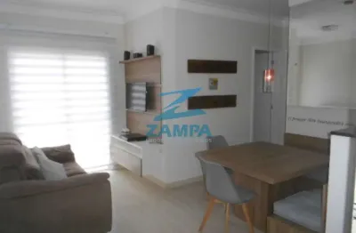 Apartamento mobiliado de 2 quartos (planejados), cozinha planejada e 1 vaga coberta