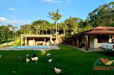 Chácara com 3 dormitórios à venda, 18400 m² por r$ 980.000,00 - espírito santo - paraibuna/sp