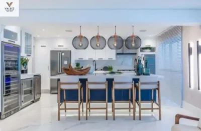 Vende-se luxuoso apartamento de 3 dormitórios/5 wc/3 vagas/cozinha americana na vila rica/santos