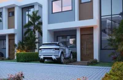 Venda de Casa em Condomínio de Alto Padrão em Buraquinho, Lauro de Freitas-BA: 3 Quartos, 3 Suítes, 2 Salas, 1 Banheiro, 2 Vagas, 100m².