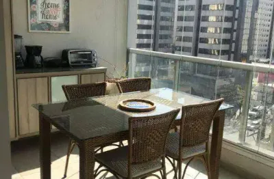 Apartamento novo, totalmente mobiliado, conceito aberto, com varanda gourmet, 1 vaga de garagem