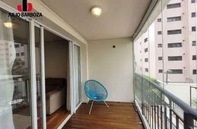 Lindo apartamento prédio semi novo, com 2 dormitórios, sendo1 suíte, sacada e  2 vags em moema, totalmente fora de rota dos aviões