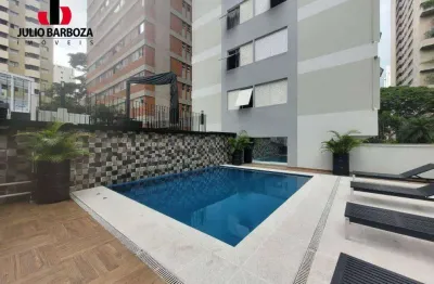 Apartamento 2 quadras do Parque do  em Moema, com 3 dormitórios, sendo 1 suíte, dependência de serviço, e 1 vaga de garagem