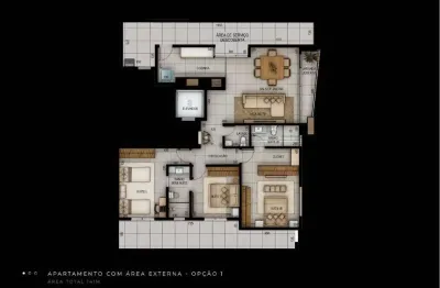 Apartamento com Área Privativa à venda, 3 quartos, 1 suíte, 2 vagas, Sidil - Divinópolis/MG