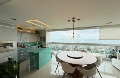 Apartamento alto padrão com vista mar em patamares – 155m², 3 vagas, finamente decorado