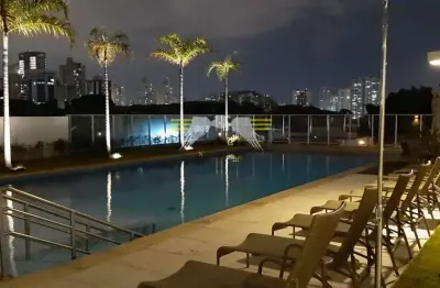 Lindo studio semimobiliado com 1 vaga de garagem para alugar em condomínio clube a 900 metros da es