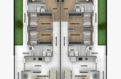 Fazenda rio grande - nações - 80m2 - casa 03 quartos, suite, alto padrão, terreno 06x30, fase de acabamento