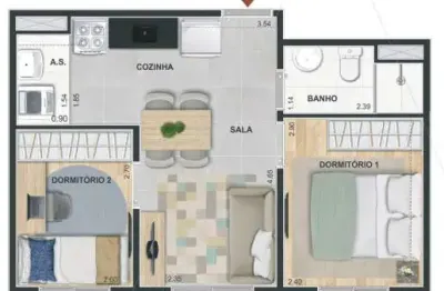 Apartamento com 2 quartos à venda na Ponte Grande, Guarulhos 