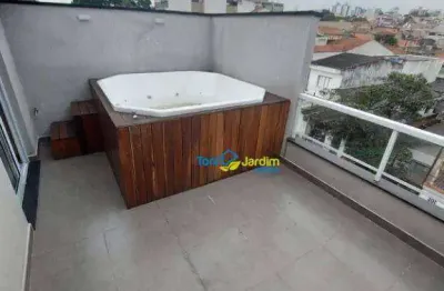 Cobertura com 3 dormitórios à venda, 62 m² por r$ 800.000,00 - vila scarpelli - santo andré/sp