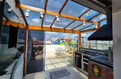Cobertura com 3 dormitórios à venda, 160 m² por r$ 750.000,00 - vila humaitá - santo andré/sp