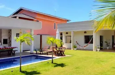 Casa a venda no condominio villas do jacuipe, litoral norte da bahia, pier privativo, infraestrutura total, nascente, tres suites em jacuipe