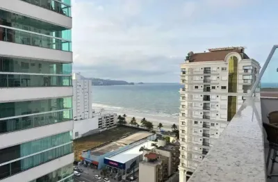 Cobertura duplex mobiliada e decorada vista mar com 4 suítes e 1 vaga em meia praia itapema