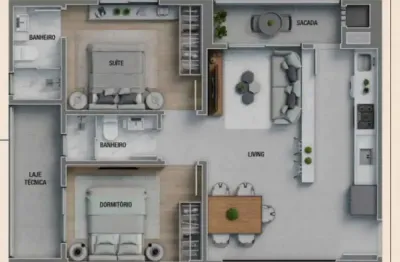 Apartamento com 2 dormitórios sendo 1 suíte e 1 vaga de garagem na praia brava de itajaí/sc