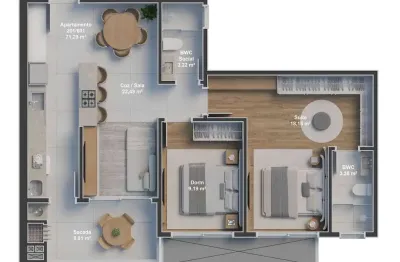 Apartamento com 2 quartos à venda no Ingleses do Rio Vermelho, Florianópolis  por R$ 1.076.589