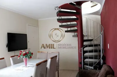 Ra amil vende apartamento duplex 2 dormitórios,churrasqueira , 94 m², campo das oliveiras / satélite