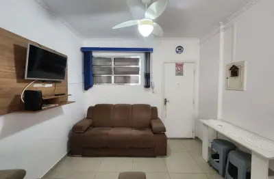 Excelente kitnet frente mar 38m² semimobiliado na cidade de praia grande/sp