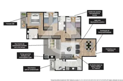 Open view horto - jundiaí com 97 m2 - contra-piso - andar alto