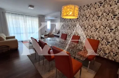 Apartamento à venda ou locação no condomínio atmosphera. imóvel mobiliado com 119m², 3 dorms com suíte andar alto,  sol da manhã e varanda gourmet
