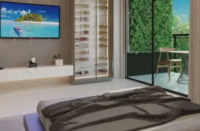 Jean charles / ipojuca: 1 quarto, 1 suíte, varanda, porcelanato, 28m²