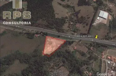 Terreno industrial e ou comercial em atibaia com frente para a rodovia dom pedro i, sentido jacareí, pronto para construir