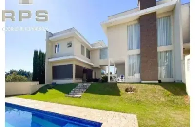 Casa de alto padrão, mobiliada, para locação ou venda no condomínio shambala i em atibaia, 5 suites, área de lazer privativa completa!