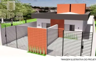 Casa térrea de 50m² no jardim são felipe, com dois dormitórios sendo uma suíte, sala e cozinha integradas, bho social, quintal e churrasqueira