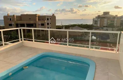 Linda cobertura com vista para o mar na praia dos ingleses