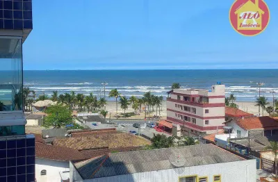 Apartamento vista mar  com 2 dormitórios à venda, 75 m² por r$ 430.000 - ocian - praia grande/sp