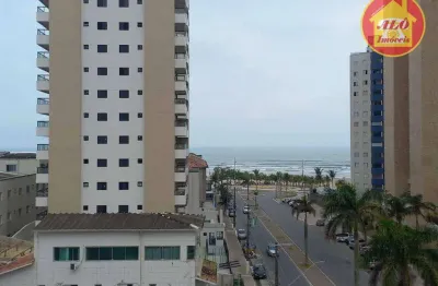 Apartamento vista mar com 2 quartos à venda, 77 m² por r$ 430.000 - mirim - praia grande/sp