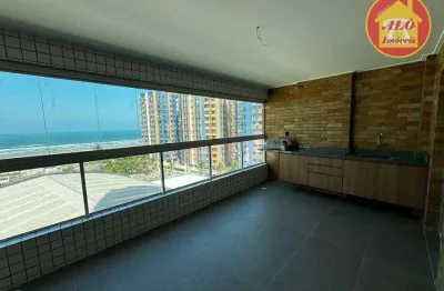Apartamento com 3 quartos - vista para o mar - à venda, 126 m² por r$ 1.250.000 - aviação - praia grande/sp