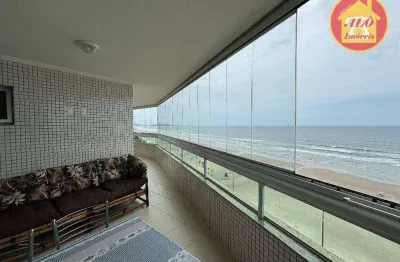 Apartamento frente mar com 3 quartos à venda, 151 m² por r$ 1.300.000 - caiara - praia grande/sp
