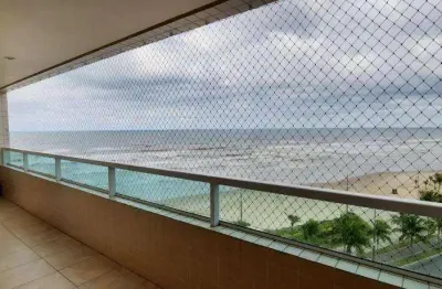 Apartamento vista mar com 2 quartos à venda, 76 m² por r$ 480.000 - caiçara - praia grande/sp