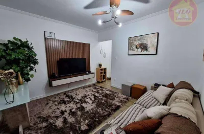 Apartamento na quadra da praia com 2 quartos à venda, 58 m² por r$ 350.000 - itararé - são vicente/sp