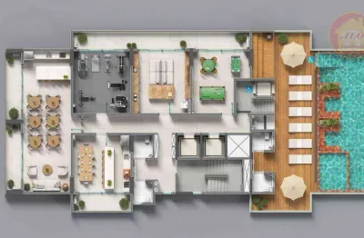 Studio com 1 quarto à venda, 38 m² por r$ 339.840 - centro - são vicente/sp